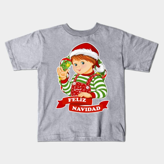 Child's Play - Feliz Navidad - Chucky Kids T-Shirt by Ryans_ArtPlace